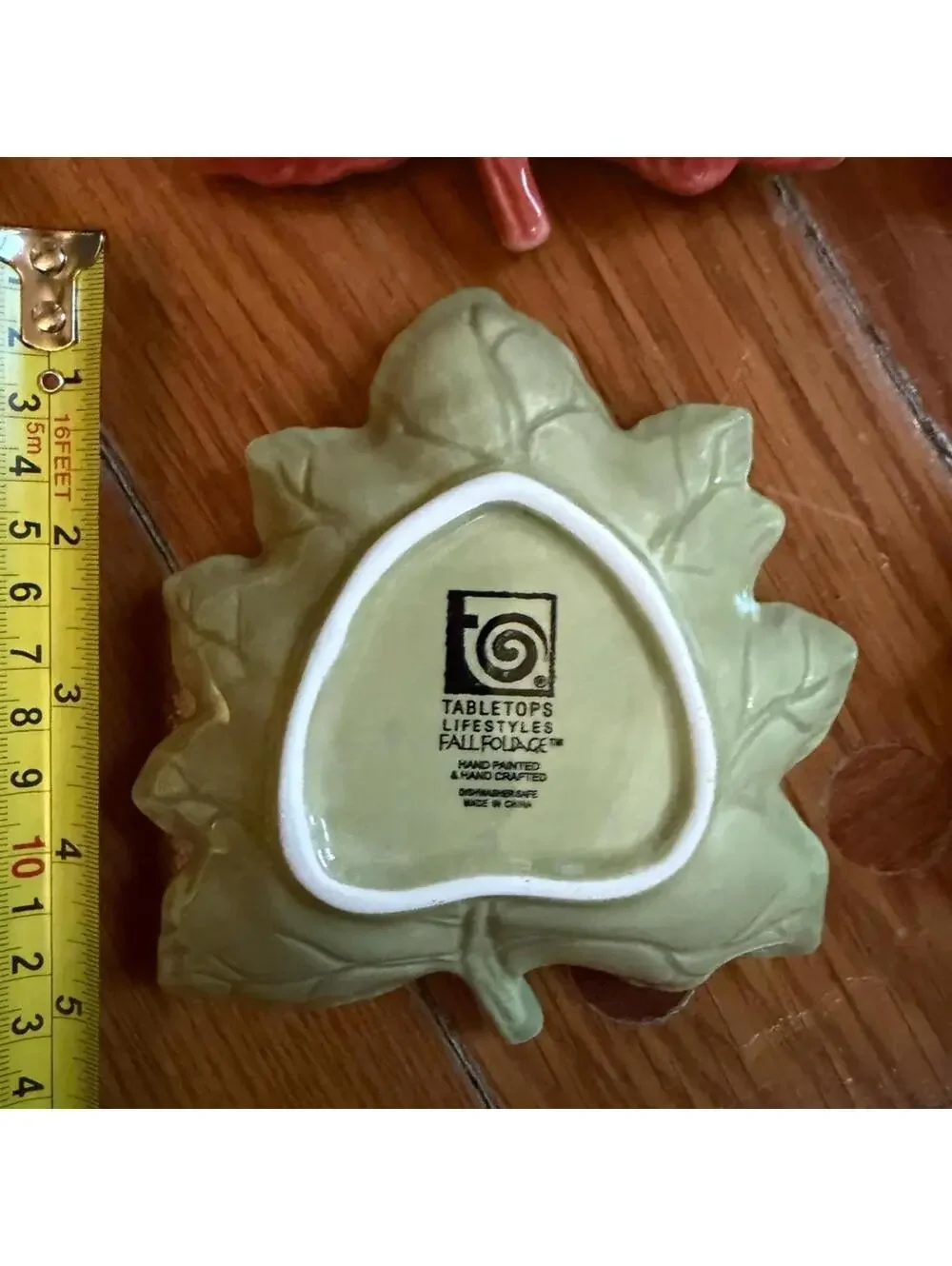 Vintage Oak & Maple Leaf candy/nut dish w 4 handcrafted matching leaf plates.